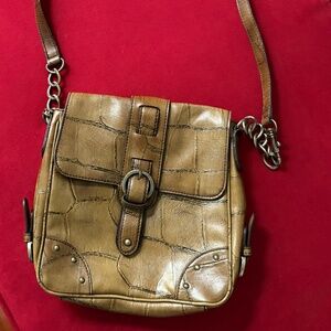 Vintage Nine West Brown Leather Crossbody Purse.